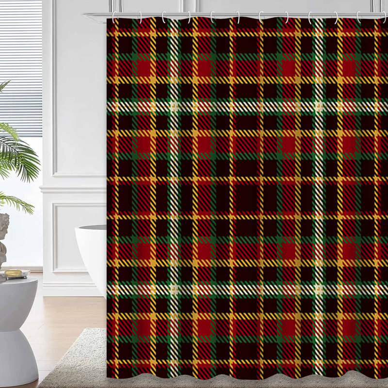Rideau de douche Tartan, L 72 po x l 84 po