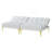 Convertible Sofa Bed Futon With Gold Metal Legs Teddy Fabric
