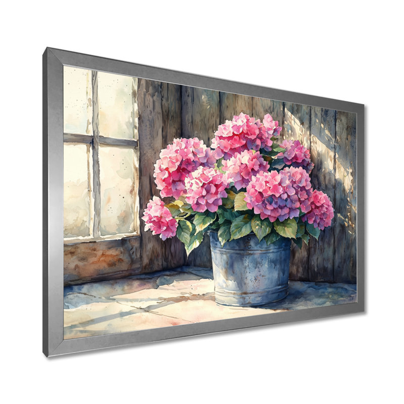 Iftene - Floral Wall Art, Reproduction encadrée d'une seule photo, Argent argent, H 30 po x l 40 po