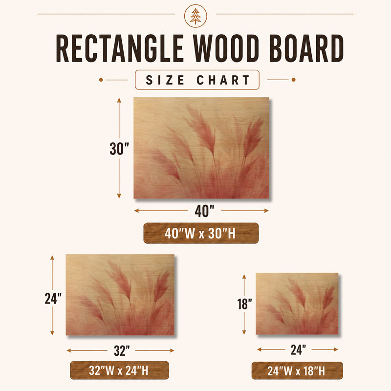 Décoration murale Blush Pampas Glow I - Bohème, H 24 po x l 32 po, Rectangle
