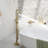 Freestanding Tub Filler With Hand Shower, 360° Swivel Spout, Thermostatic Valve, 316 Stainless Steel, Cupc Certified, Brushed Gold-122516694