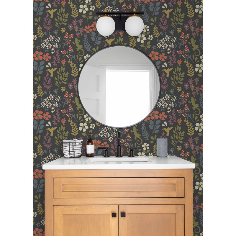33' L x 20.5" W Wallpaper Roll, Black