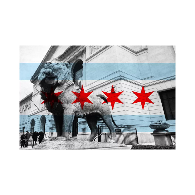 Chicago FlagArt Institute Of Chicago - Wrapped Canvas Print, 20.32 cm H x 30.48 cm W
