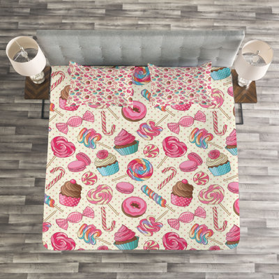 Afeez Pink/Blue Bedspread