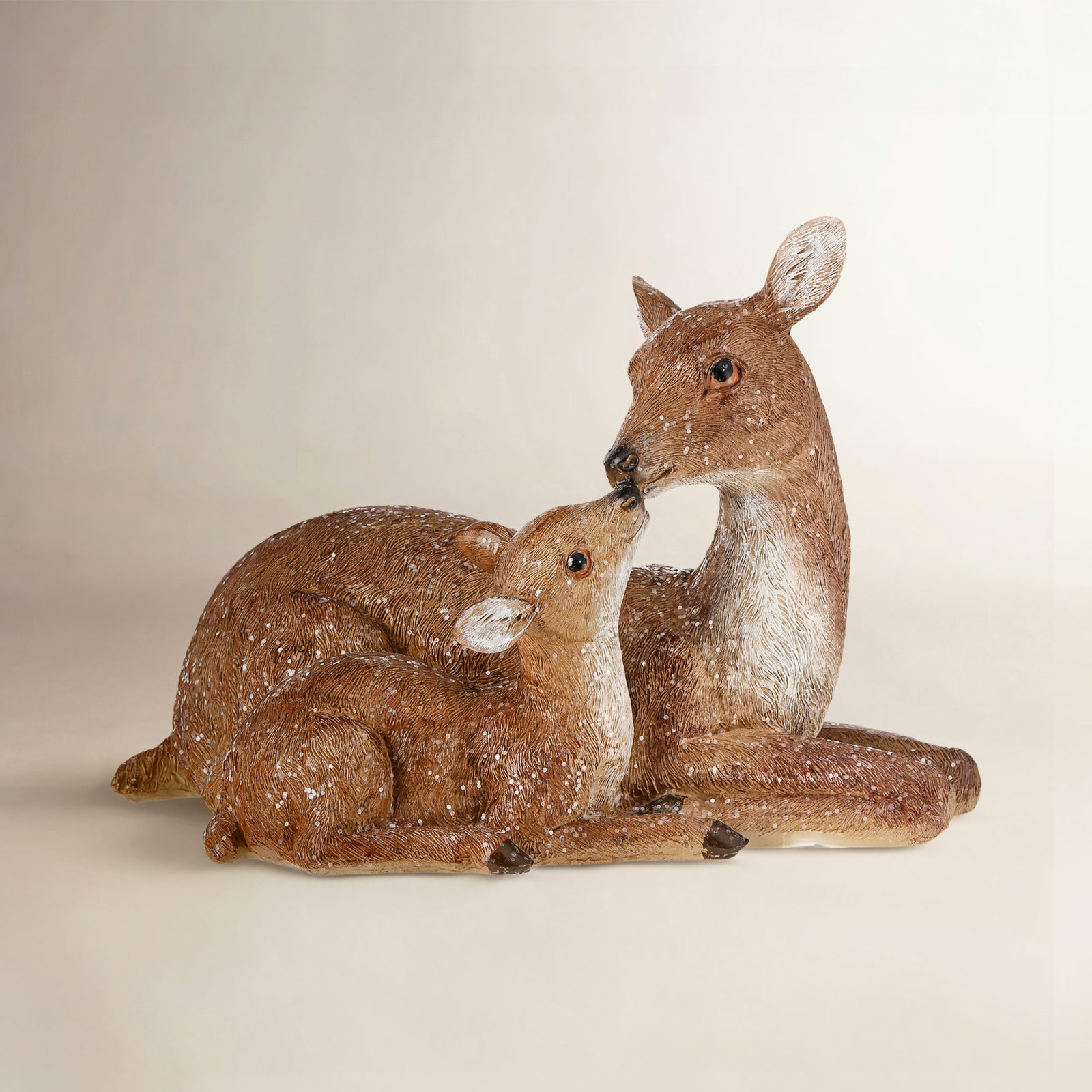 Winter Chalet Doe with Baby Figurine