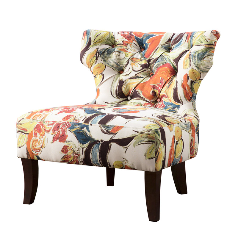 Chaise d'appoint contemporaine pour cour avec dossier et pieds capitonnés en tissu Classic Patio