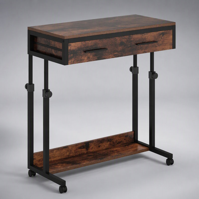 Table roulante polyvalente et réglable en hauteur avec rangement, idéale pour la maison et le bureau