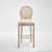 French Country Upholstered Dining Chairs with Round Back, Set of 2