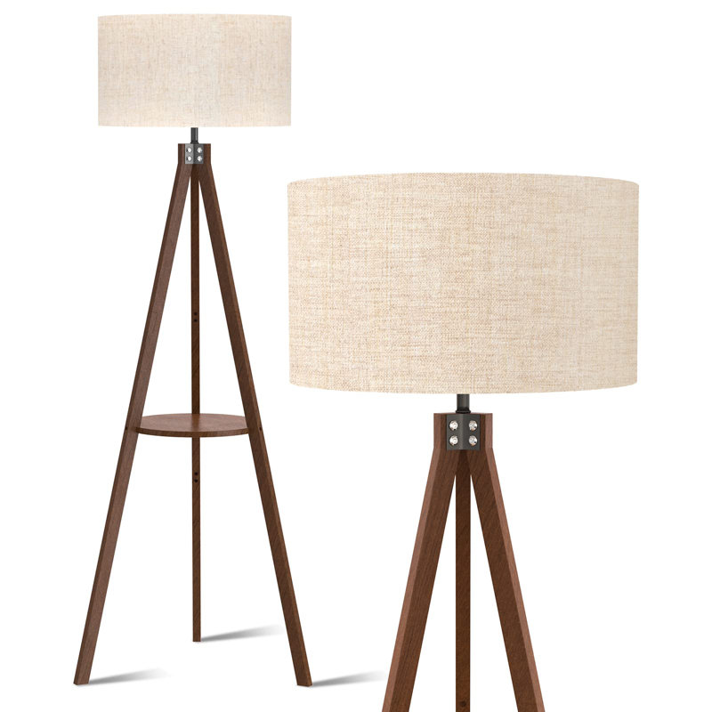 Lampe trépied 60 po Benhard, Brun