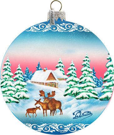Holiday 3.5'' Handmade Glass Ball Ornament
