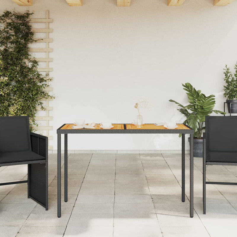 Petehn Rectangular Outdoor Dining Table , 115cm cm W 54cm cm D, Black