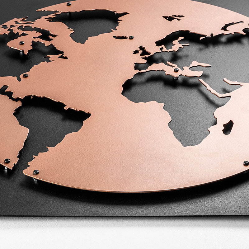 Decorative Metal Wall Accessory, Copper & Black, 19.7 x 19.7 inches | 100% Metal, Thickness: 0.06 inches | Easy Wall Hanging Design | Perfect for Modern Home Decor & Unique Interior Aesthetics
