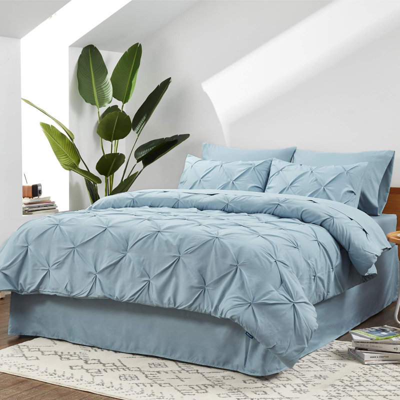 Polyester Percale Comforter, Light Blue