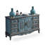 Buffet bleu uni et bois manufacturé