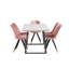 Grizelda 6 Person Dining set - a Rectangular Extendable Dining Table with Metal Legs and a Set of 6 Quilted Velvet Dining Chairs for Dining Room - Modern Dining Table Set-743701883-743701887