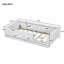 Lit plateforme simple tapissier avec garde-corps et station de charge, blanc