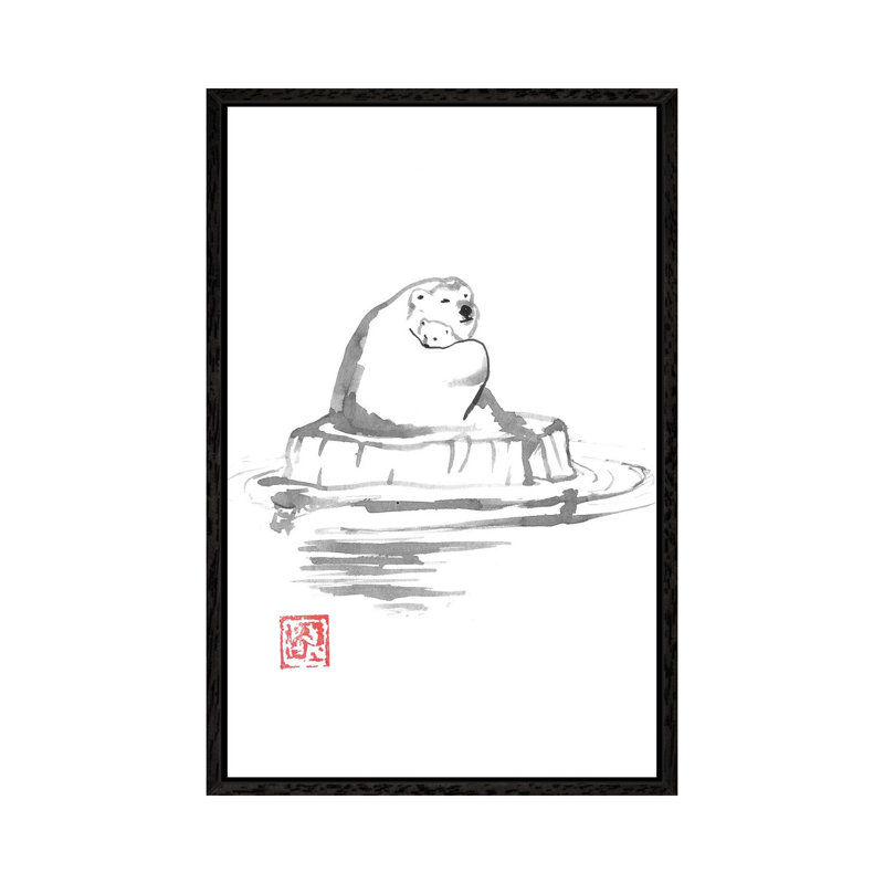 Polar Bears 1 Piece Painting on Canvas, 66.04 cm H x 45.72 cm W, Black Framed