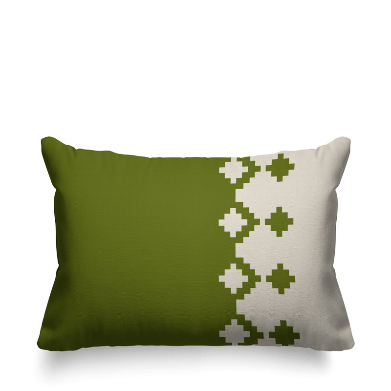 Coussin intérieur / extérieur Moki Southwestern, Chartreuse
