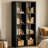 8-Compartment Double-Row Bookcases, Open Back Wooden Storage Bookcase, Thickened Sturdy Display Rack for Living Room Bedroom Home Office, Easy to Assemble-1203366889