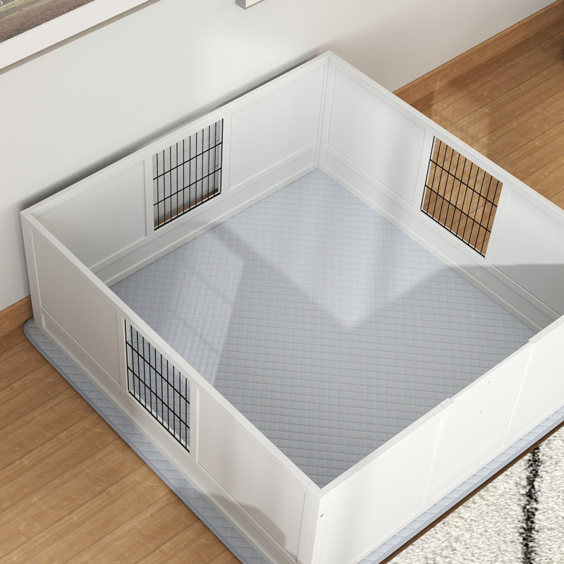 Whelping Box for Dogs and Puppies, Dog Whelping Box with Waterproof Pee Pad, Adjustable Height Door, for Large Dogs Indoor Use, 49" x 47" x 19"