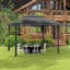 4x4m Pop-up Gazebo Double Roof Canopy Tent with UV Proof, Steel Frame