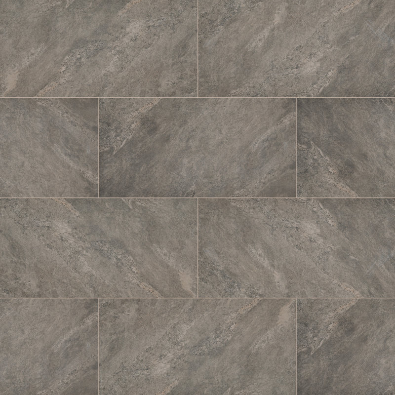 Pavé en porcelaine mate 24 po x 48 po x 0,78 po Duravia (8 pieds carrés / unité, 1 pièce), Gris Montara