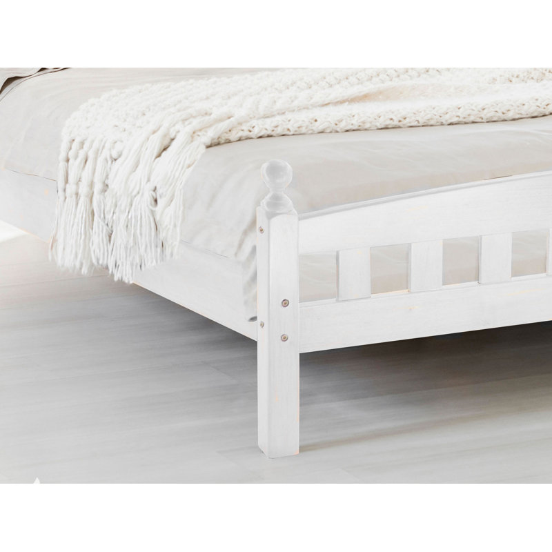Beeson Solid Wood Bed, Double (4'6), White