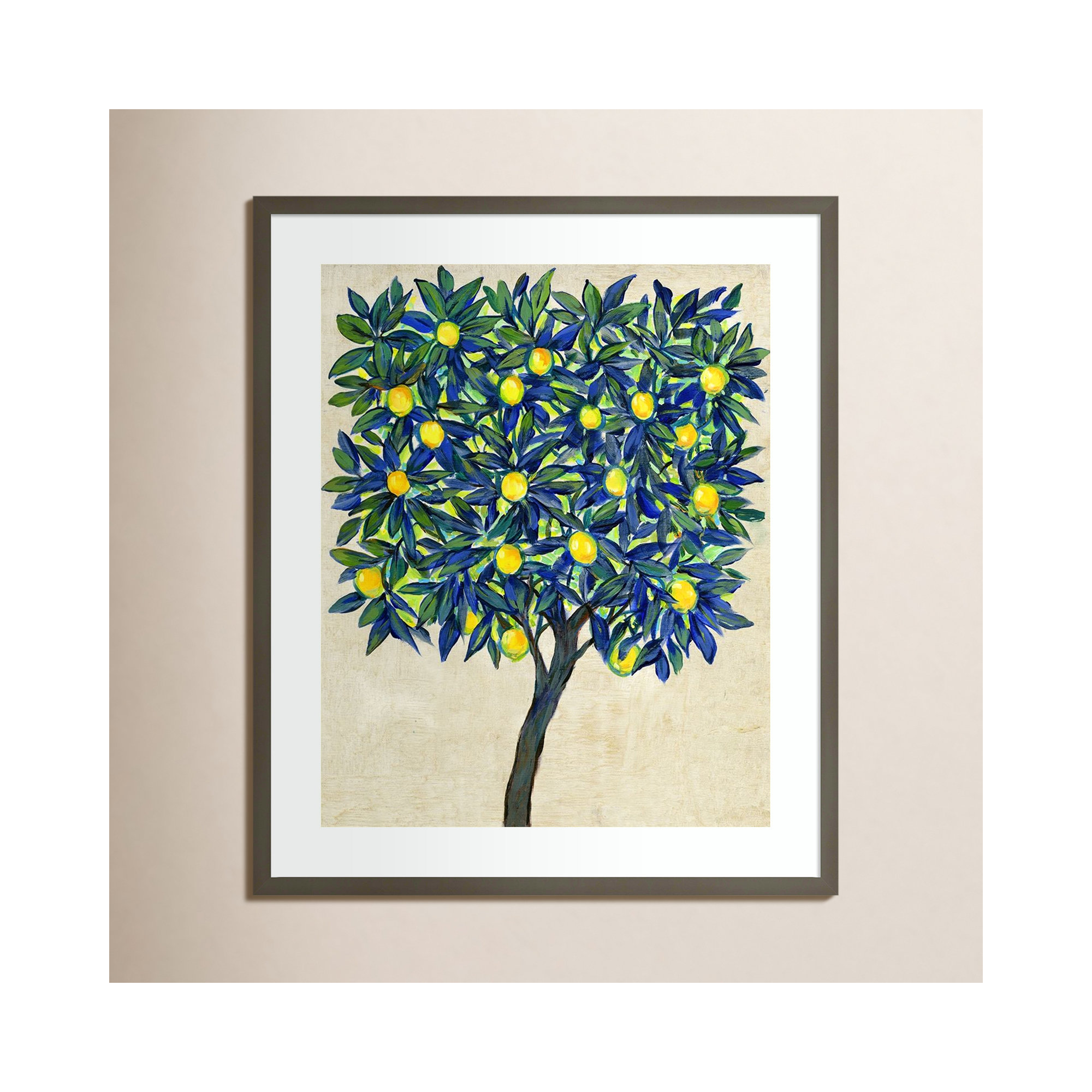 Lemon Tree Composition II by Tim Otoole, 33.17" H x 27.8" W x 0.88" D, Gray