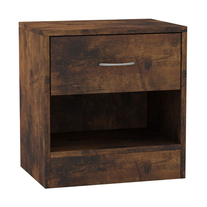 Antona 39 cm W Bedside Table, Rustic Brown