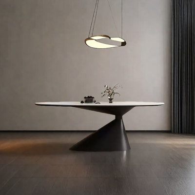 Sintered stone oval dining table