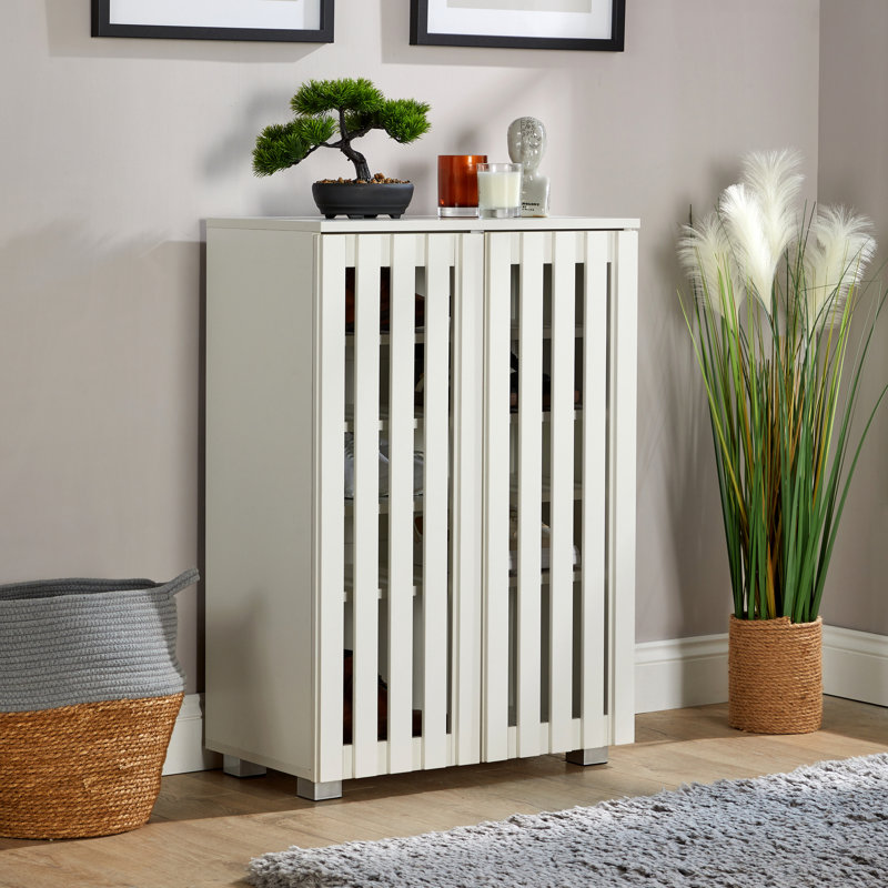 Boehike 15 Pair Shoe Storage Cabinet, White