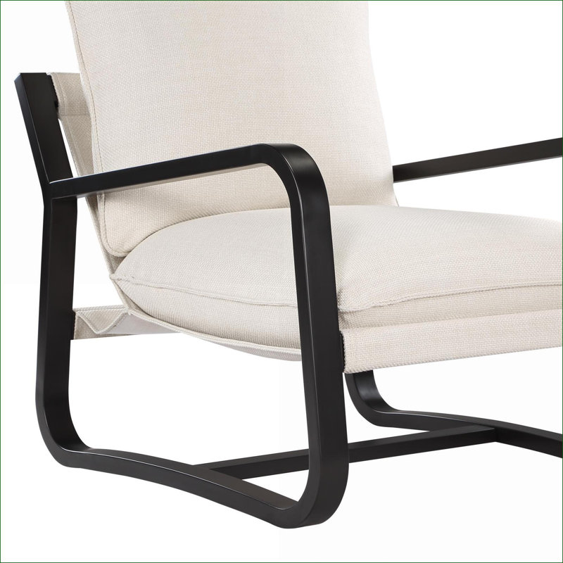 Fauteuil d'appoint rembourré en tissu Blair Oatmeal, Blanc cassé