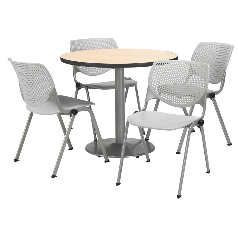 Table ronde pour salle de pause, L 42 po x P 42 po, Naturel, Gris clair