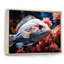 Mono, corail et poisson bleu dansant sur toile-2013361205-1975492810