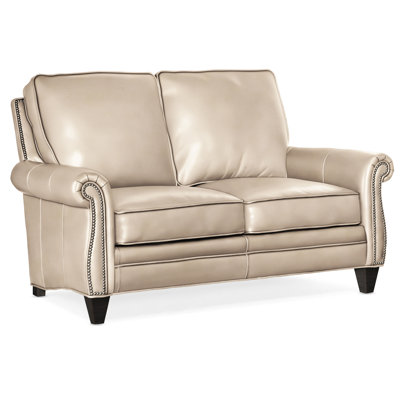 Reddish Leather Loveseat