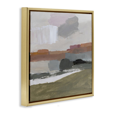 Toile abstraite encadrée, "Mesa in Distance", par Pamela Munger