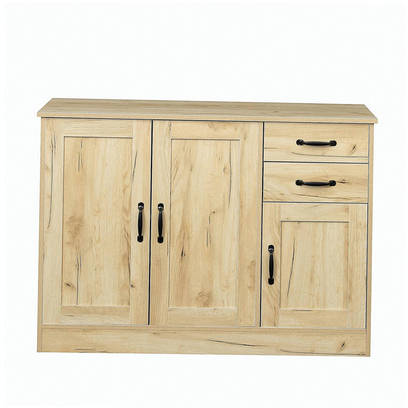 Buffet moderne en bois avec 2 portes 1 espace de rangement et 2 tiroirs