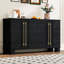 Buffet noir avec beaucoup de rangement et un superbe design polyvalent