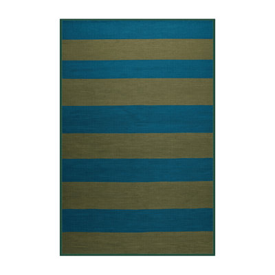 Tapis vert à rayures horizontales lavable à la machine