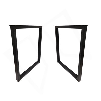 Metal Table Legs 28''X 24'' Heavy-Duty Desk Legs Industrial Furniture Legs For Dinning Table, Computer Table, Office Table (2Pcs)-Black