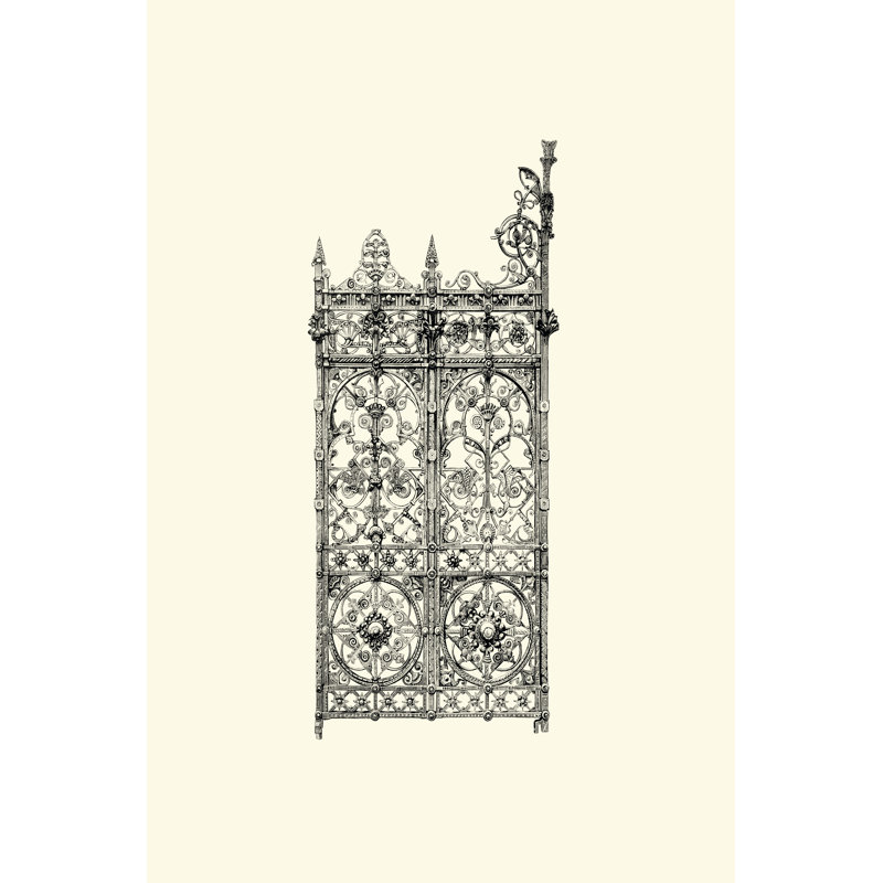 Wrought Iron Gate V - Wrapped Canvas Print, 46cm H x 30cm W x 3.8cm D