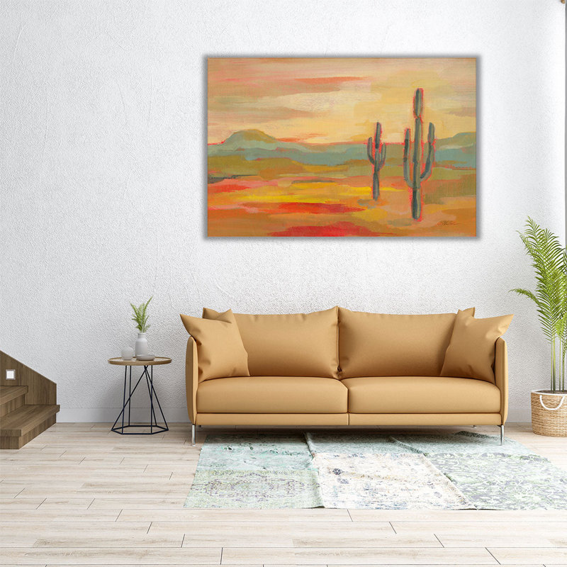 Cactus, reproduction d'art | Art mural paysage désertique | Désert Saguaro, H 40 po x l 60 po