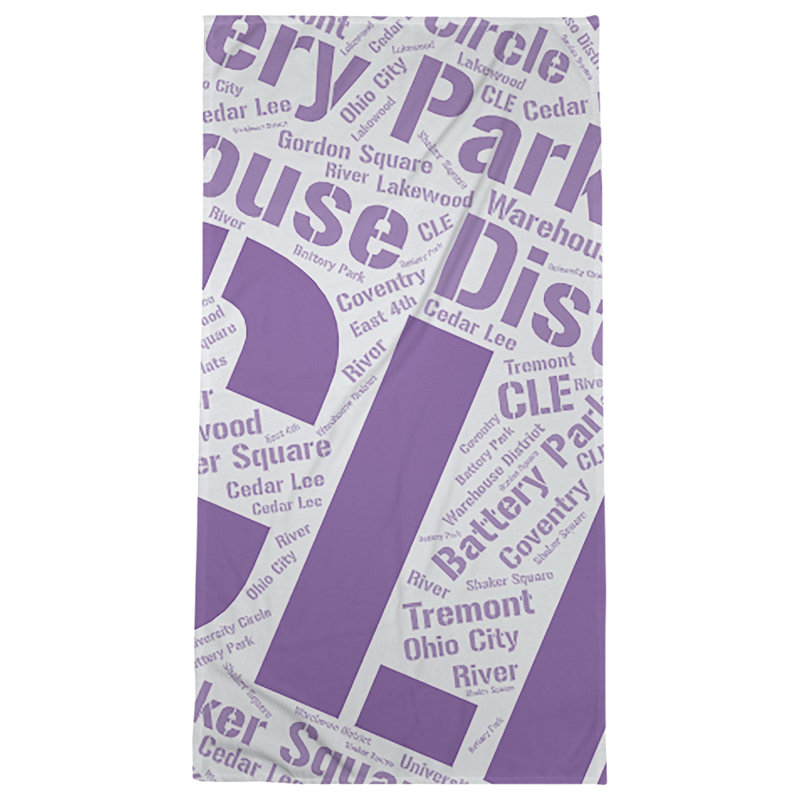 Bath Towel, Purple, Poly/Cotton, Cleveland