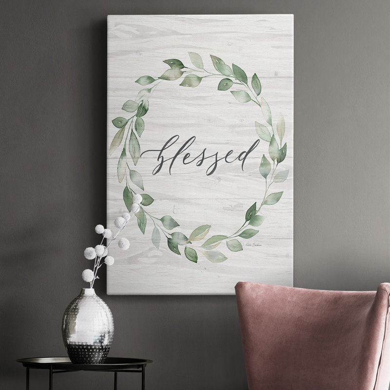 «Blessed Wreath», toile tendue avec châssis de qualité supérieure - prête à être accrochée, H 12 po x l 8 po x P 1 po