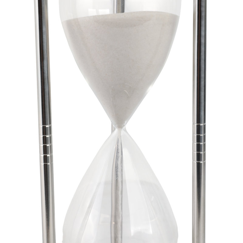 11" Verlice Metal Hourglass, Silver