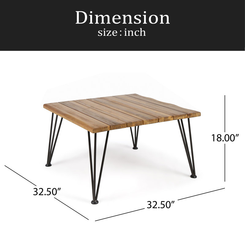 INDUSTRIAL WOOD AND METAL COFFEE TABLE