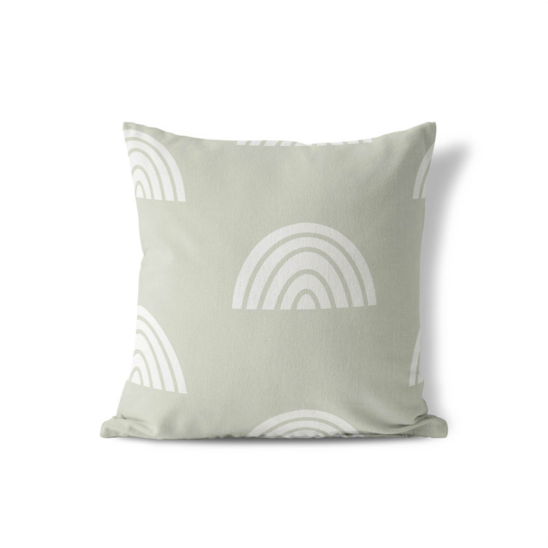Coussin Plain Bows Match, H 16 po x l 16 po, Vert pâle / ivoire
