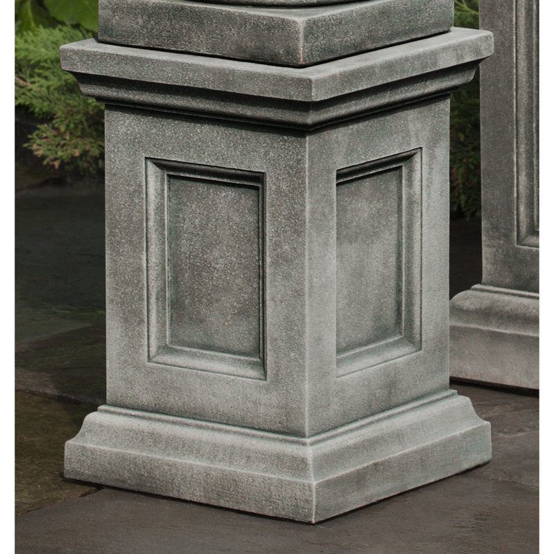 Handcrafted Abstract Pedestal, Graystone, 14'' H x 9.5'' W x 9.5'' D