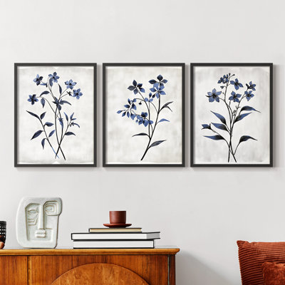 Étude florale CLxxvi -Set de 3 estampes numériques giclées -Prêt à accrocher