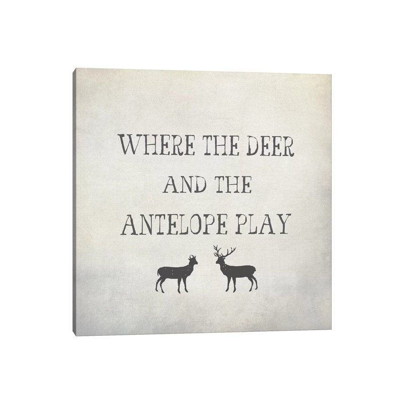 Where the Deer & Antelope 1 Piece Wrapped Canvas Wall Art, 93.98 cm H x 93.98 cm W x 3.175 cm D